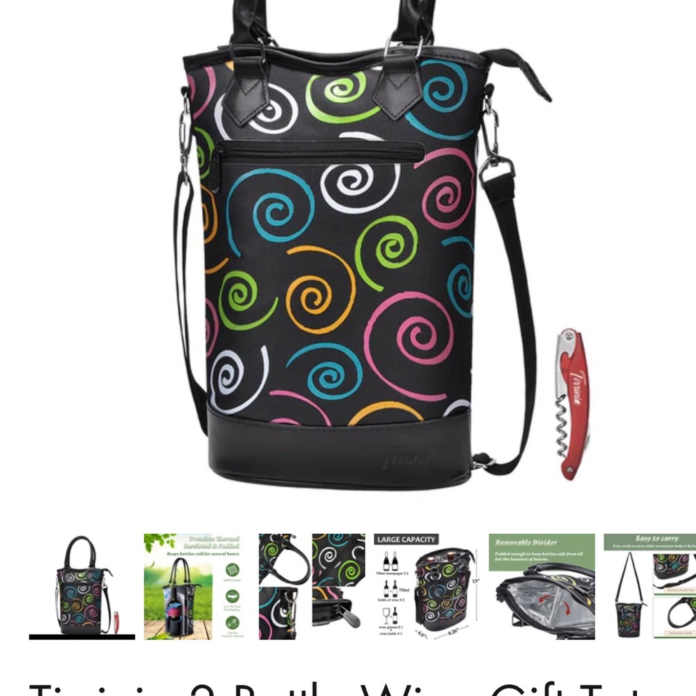 New Tirriana Insulated Wine Tote Bag